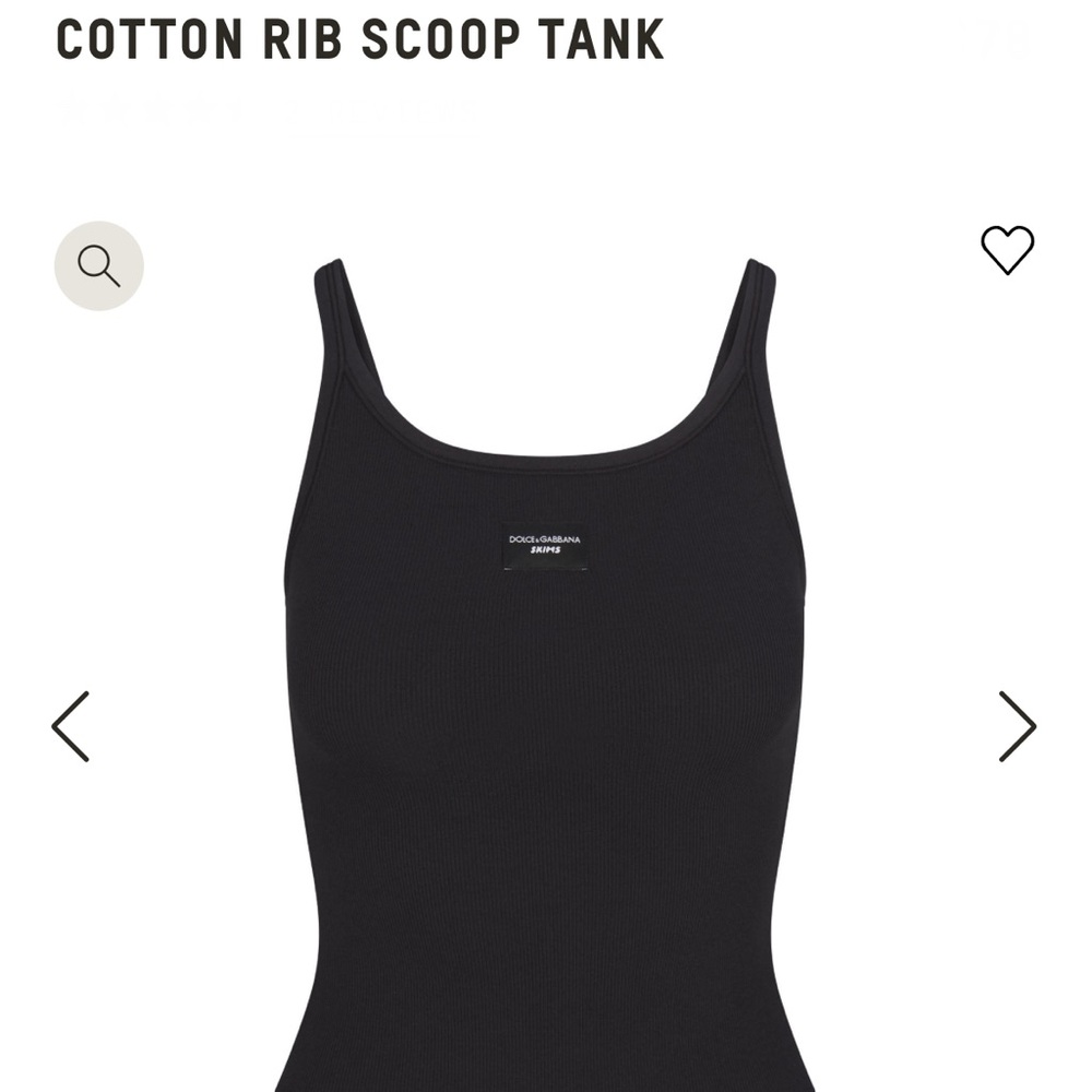 Dolce & Gabbana Black Cotton Rib Scoop Tank